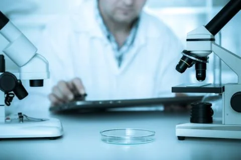Scientist working in the lab Stock Photos