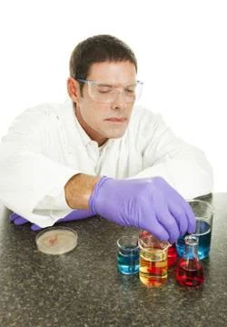 Scientist Working in Lab Stock Photos