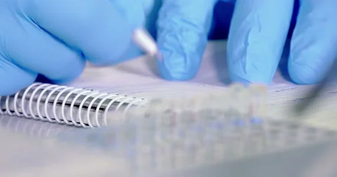 Scientist working at the laboratory, close-up Stock Footage 66744862