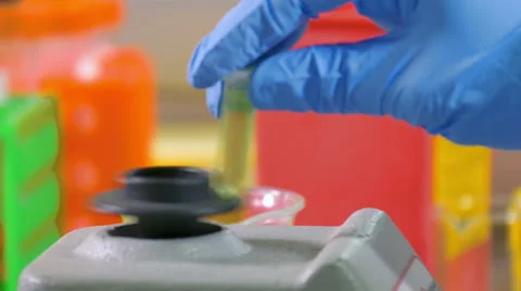 Scientist working at the laboratory, close-up Stock Footage 66744934
