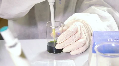 Scientist working at the laboratory, close-up Stock Footage 66745014