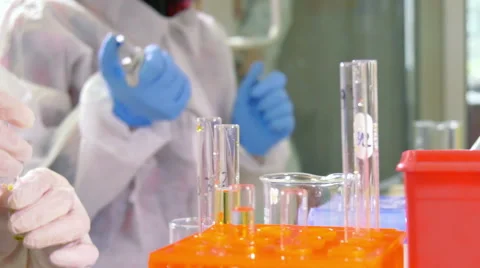 Scientist working at the laboratory, close-up Stock Footage 66745036