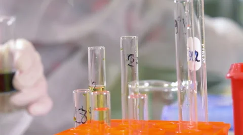 Scientist working at the laboratory, close-up Stock Footage 66745077