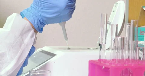 Scientist working at the laboratory, close-up Stock Footage 66745368