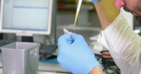 Scientist working at the laboratory, close-up Stock Footage 66745525