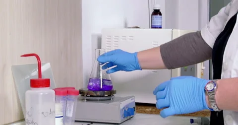 Scientist working at the laboratory, close-up Stock Footage 66745690