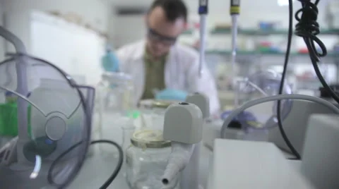 Scientist working in laboratory Stock Footage 1746452