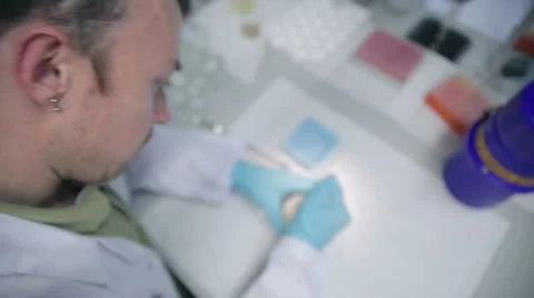 Scientist working in laboratory Stock Footage 1805652
