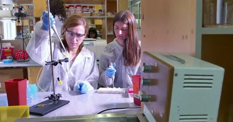 Scientist working at the laboratory Stock Footage 66745529