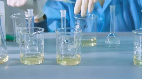 Scientist working at the laboratory Stock Footage 76257577