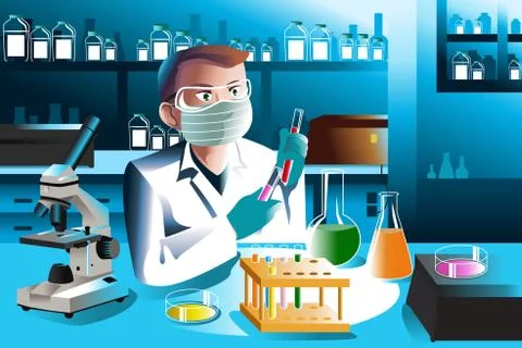 Scientist working in laboratory Stock Illustration