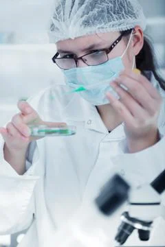 Scientist working at the laboratory Stock Photos