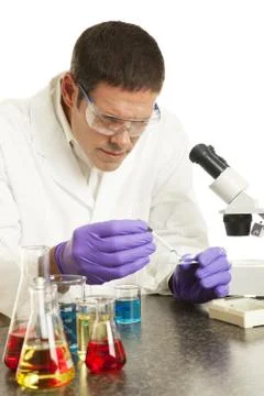 Scientist Working in Laboratory Stock Photos