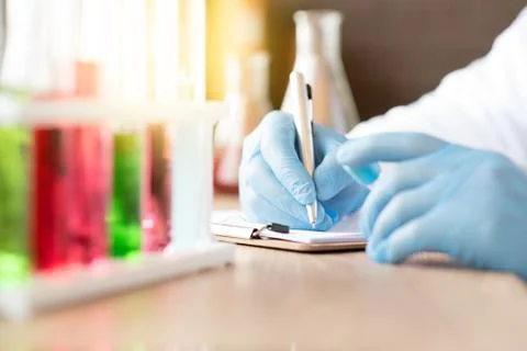 Scientist working at the laboratory Stock Photos