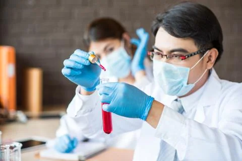 Scientist working at the laboratory Stock Photos