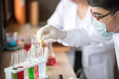 Scientist working at the laboratory Stock Photos