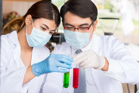 Scientist working at the laboratory Stock Photos