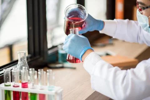 Scientist working at the laboratory Stock Photos
