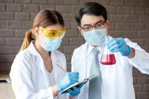 Scientist working at the laboratory Stock Photos