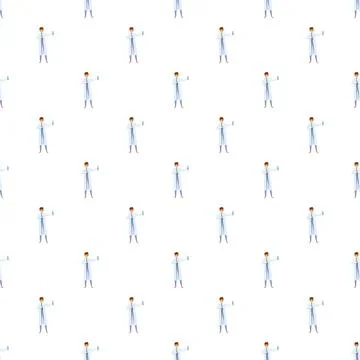 Scientist working in laboratory repeating pattern background Illustrazione stock