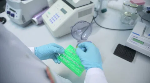 Scientist working on samples Stock Footage 1805709