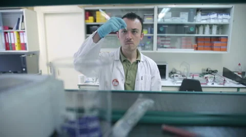 Scientist working on samples Stock Footage 1805764