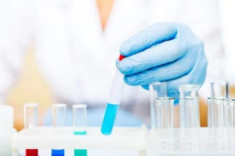 Scientist working with samples Foto stock