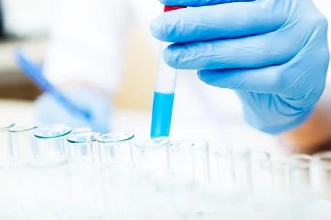 Scientist working with samples Stock Photos