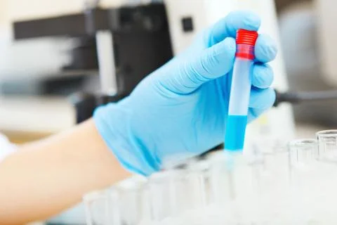 Scientist working with samples Stock Photos