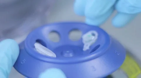 Scientist working with samples in tubes Stock Footage 1805778