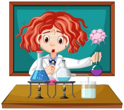 Scientist working with science tools in lab Illustrazione stock