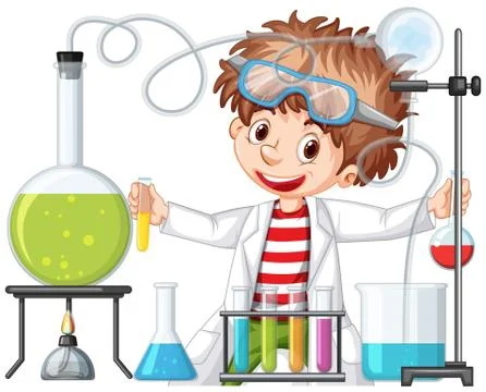 Scientist working with science tools in lab Ilustração Stock