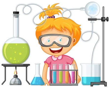 Scientist working with science tools in lab Ilustração Stock