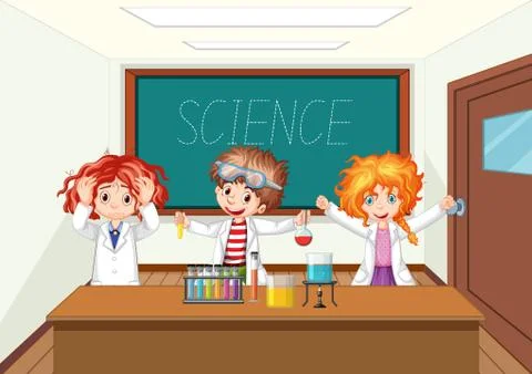 Scientist working with science tools in lab Ilustração Stock