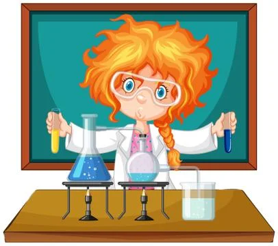 Scientist working with science tools in lab Ilustração Stock
