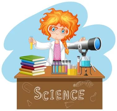 Scientist working with science tools in lab Ilustração Stock