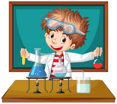 Scientist working with science tools in lab Ilustração Stock