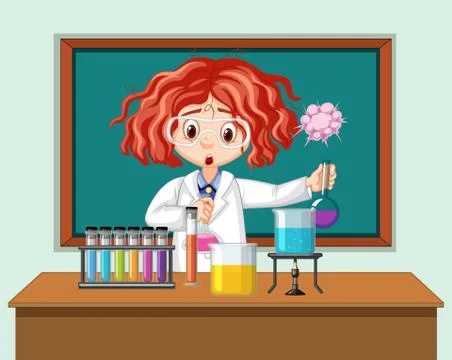 Scientist working with science tools in lab Illustrazione stock