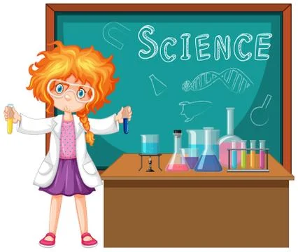 Scientist working with science tools in lab Ilustração Stock