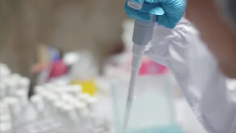 Scientist works on formulas in the laboratory. Stock Footage 159722750