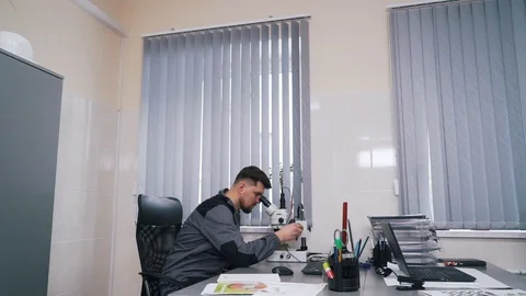 A scientist works in a lab Stock Footage 112152235