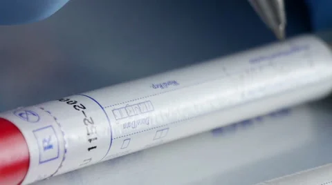 Scientist writing details on DNA sample, zoom out Stock-Footage 49972921