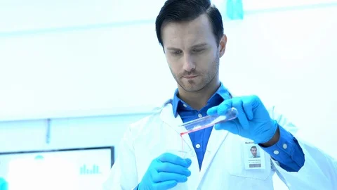 Scientists are experimenting with chemicals compound Stock Footage 108606441