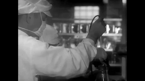 Scientists attack polio in 1956. Stock Footage 88828009