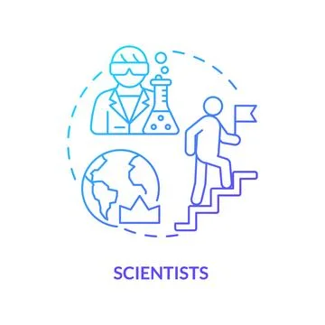 Scientists blue gradient concept icon Stock Illustration