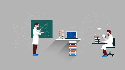 Scientists characters scene video animation footage Stock Footage 72298077