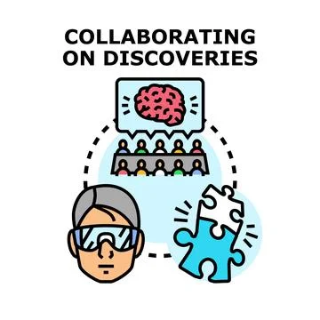 Scientists collaborating on discoveries building innovative future projects Stock Illustration