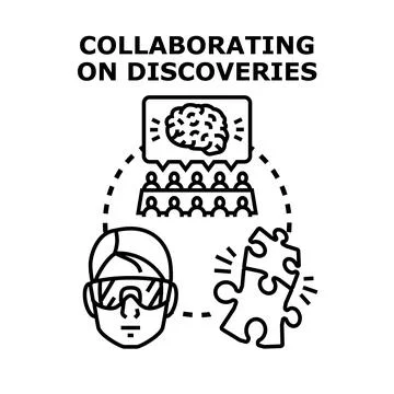Scientists collaborating on discoveries building innovative future projects Stock Illustration