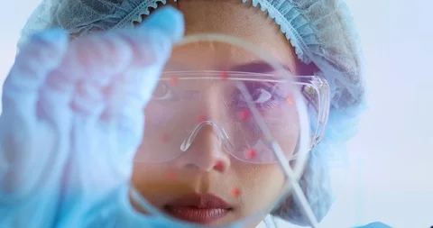 Scientists collected specimens for her experiment. Stock Footage 107076308