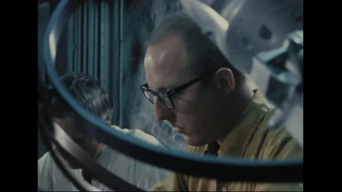 Scientists compare computer calculated moon contour sections - 1970 Stock Footage 96315698